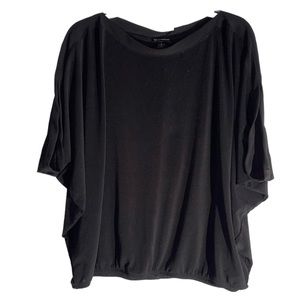 New Directions Black Poncho Knit Shirt Sz L